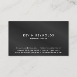 Simple and Elegant Plain Black Business Card