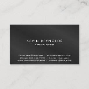 Simple and Elegant Plain Black Business Card