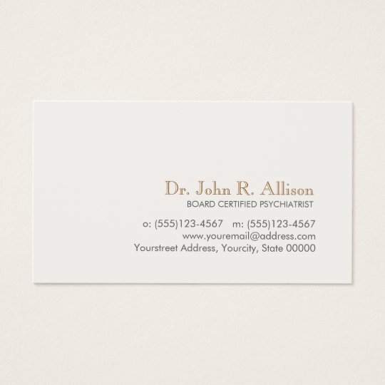 Simple and Elegant Professional Psychiatrist Business Card | Zazzle.com