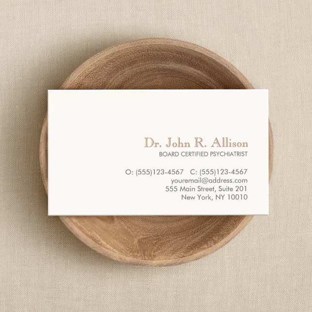 Simple And Elegant Professional Psychiatrist Business Card Zazzle 