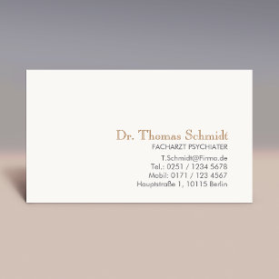 Simple and elegant professional psychiatrists business card