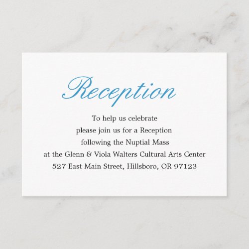 Simple and Elegant Reception Card