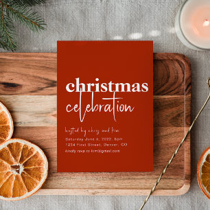 Simple and Elegant Red Christmas Party Invite