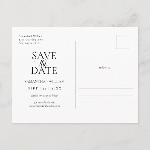 Simple and elegant Save the Date  Postcard