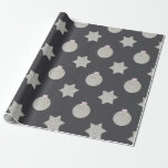 Simple and Elegant Stars and Ornaments Wrapping Paper