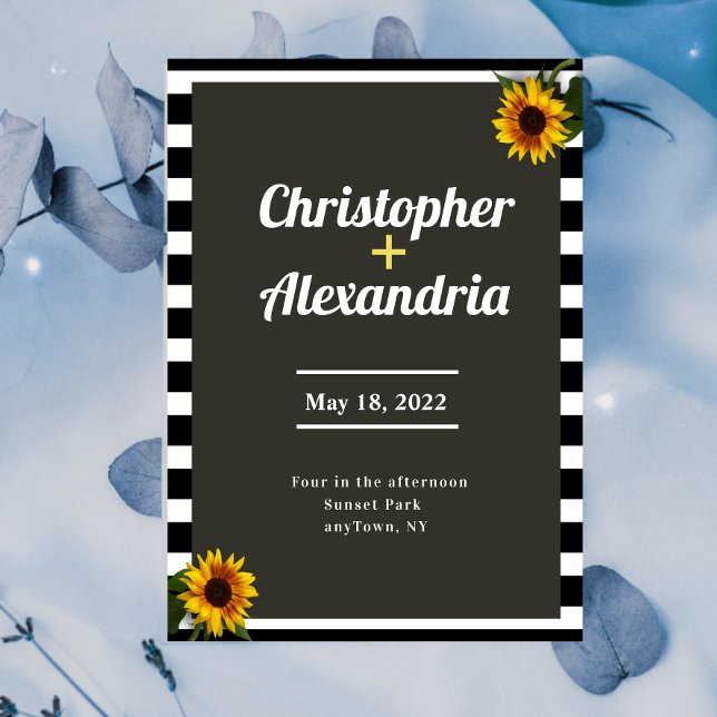 Simple and Elegant Sunflower Wedding Invitation (Creator Uploaded)