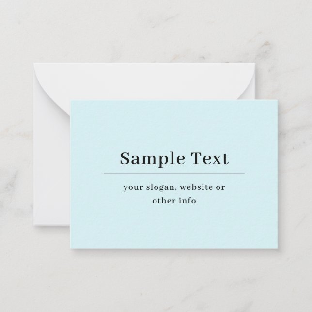 Simple and Elegant Text Template | Light Blue (Front)