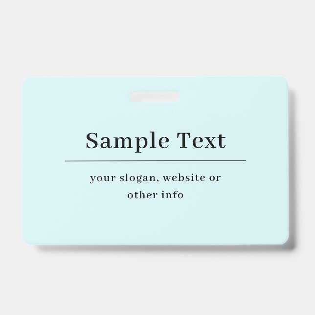 Simple and Elegant Text Template | Light Blue Badge (Front)