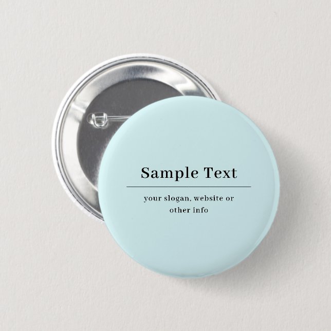 Simple and Elegant Text Template | Light Blue Button (Front & Back)