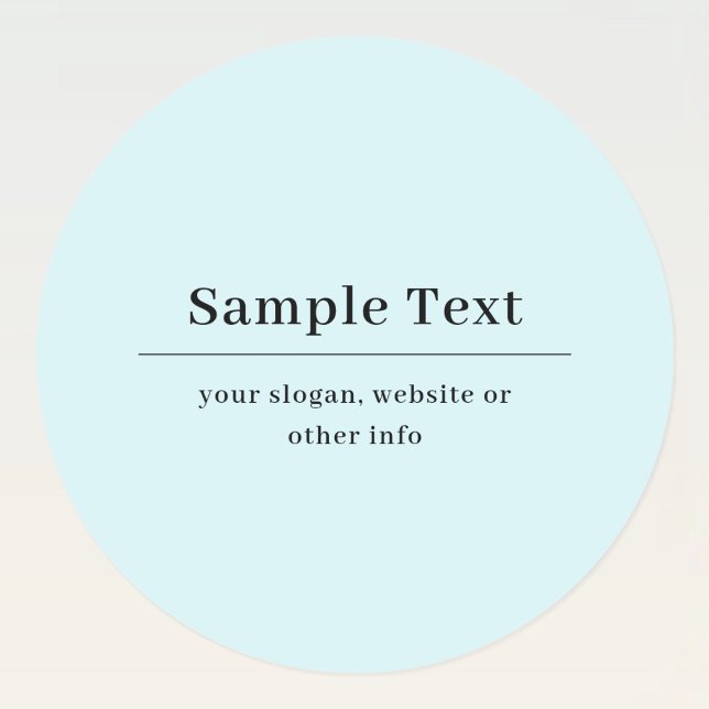 Simple and Elegant Text Template | Light Blue Classic Round Sticker (Creator Uploaded)