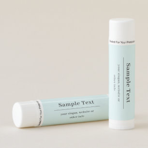 Simple and Elegant Text Template Light Blue Lip Balm