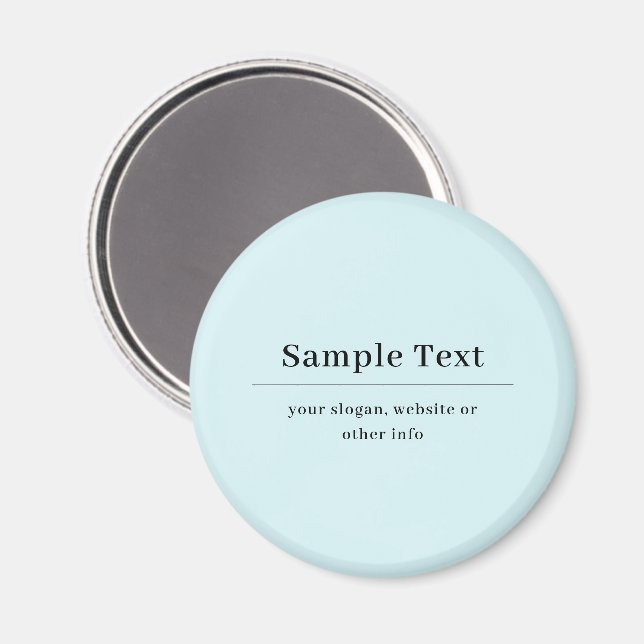 Simple and Elegant Text Template | Light Blue Magnet (Front/Back)