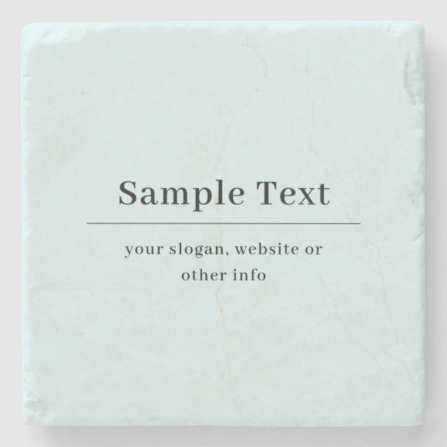 Simple and Elegant Text Template | Light Blue Stone Coaster (Front)