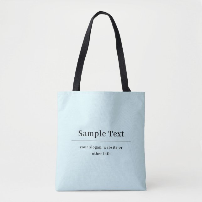 Simple and Elegant Text Template | Light Blue Tote Bag (Front)