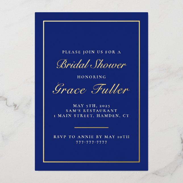 Simple and Elegant Typography Foil Invitation (Front)