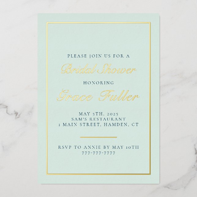 Simple and Elegant Typography Foil Invitation (Front)