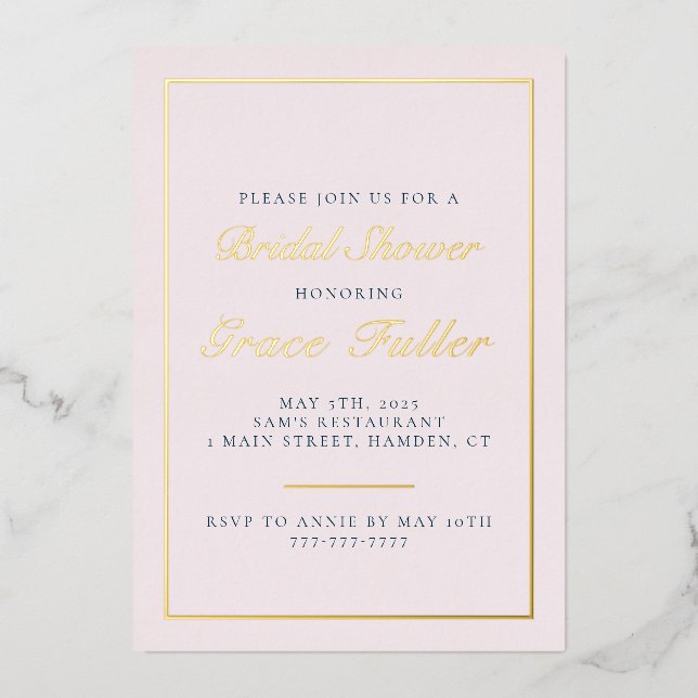 Simple and Elegant Typography Foil Invitation (Front)