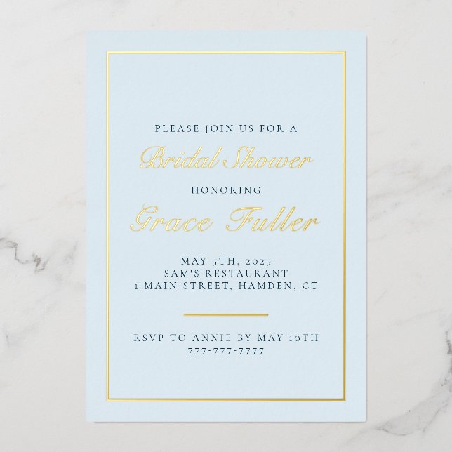 Simple and Elegant Typography Foil Invitation (Front)