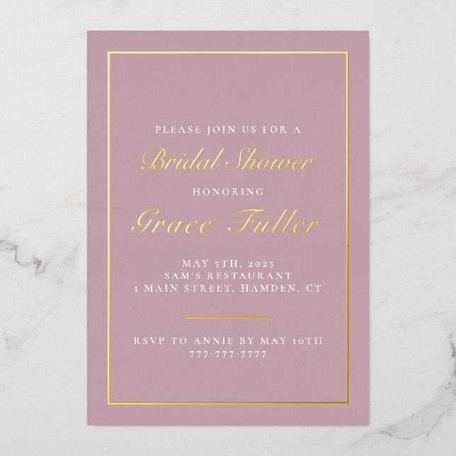 Simple and Elegant Typography Foil Invitation (Front)