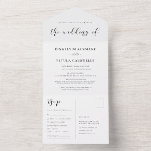 Simple and elegant wedding all in one invitation