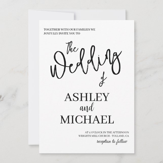 Simple and Elegant Wedding Invitation (Front)