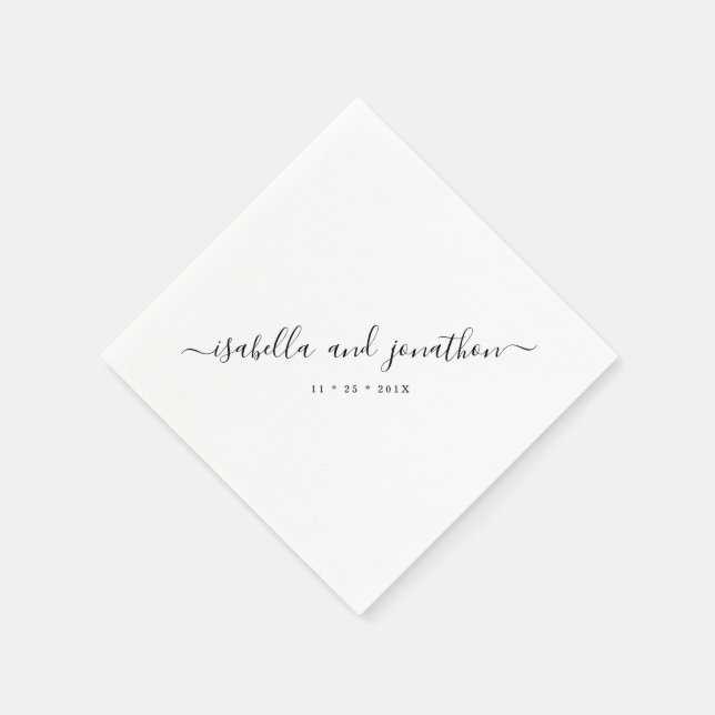 Simple and Elegant Wedding Party Napkins (Corner)