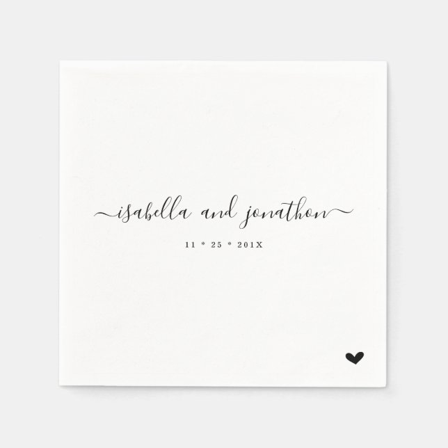 Simple and Elegant Wedding Party Napkins (Front)