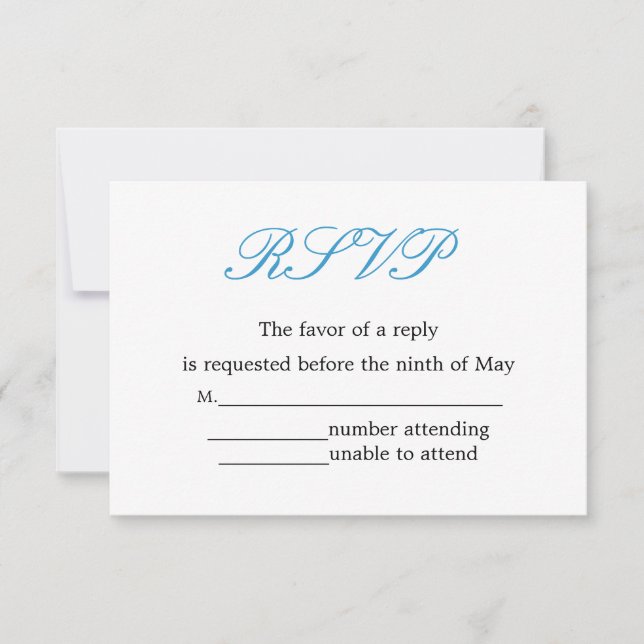 Simple and Elegant Wedding Reception RSVP (Front)