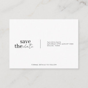 Simple and elegant wedding save the date enclosure card