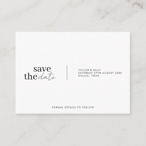 Simple and elegant wedding save the date  enclosure card