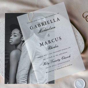 Simple and Elegant Wedding  Vellum Invitations