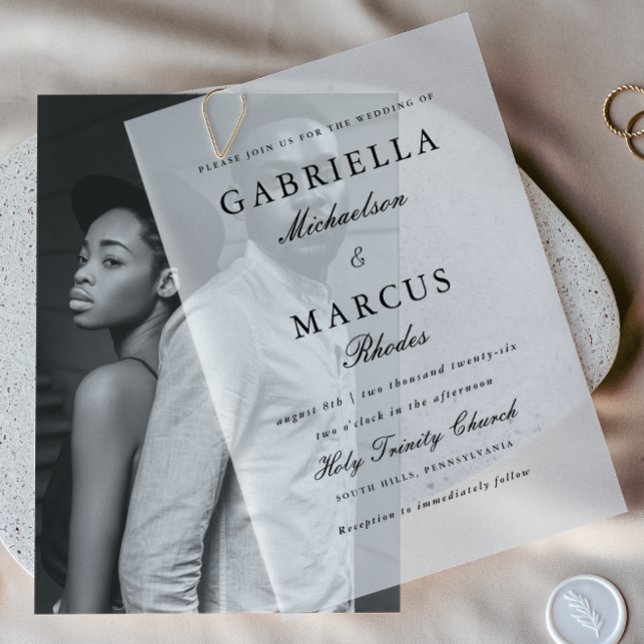 Simple and Elegant Wedding  Vellum Invitations (Creator Uploaded)