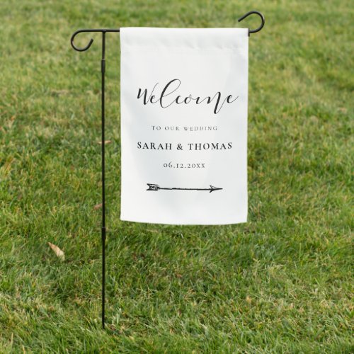 Simple and elegant Welcome to our wedding Garden Flag