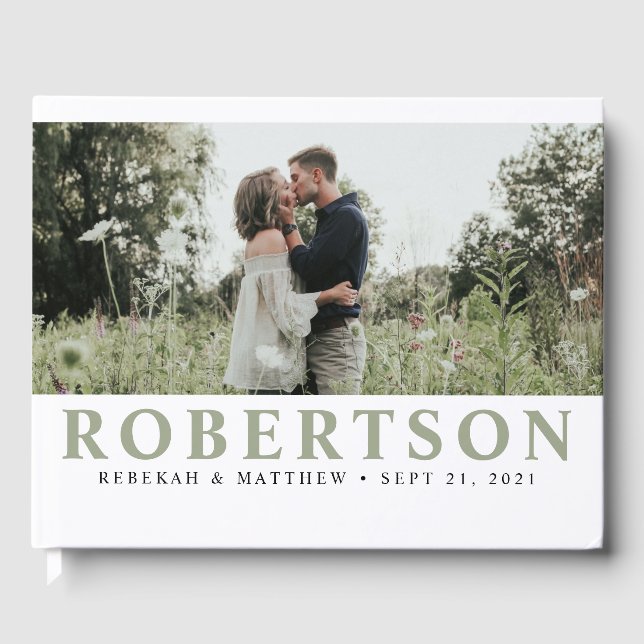 Simple and Elegant White | Photo Guest book (Front)