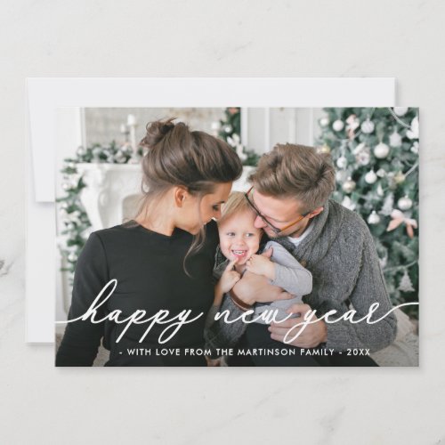 Simple and Festive Dots Happy New Year Photo Holiday Card