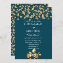 Simple and fresh colorful gold and blue bow