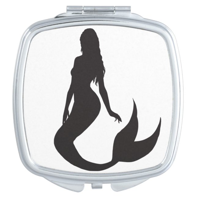 Simple and Fun Mermaid Silhouette Mirror For Makeup (Front)