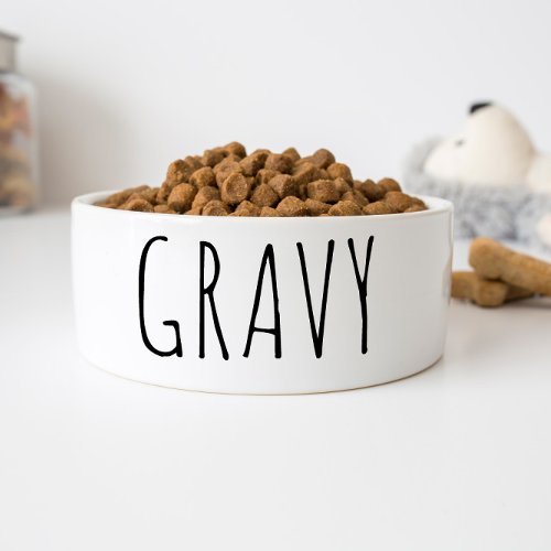 Simple and Funny Gravy Personalized Dog Bowl