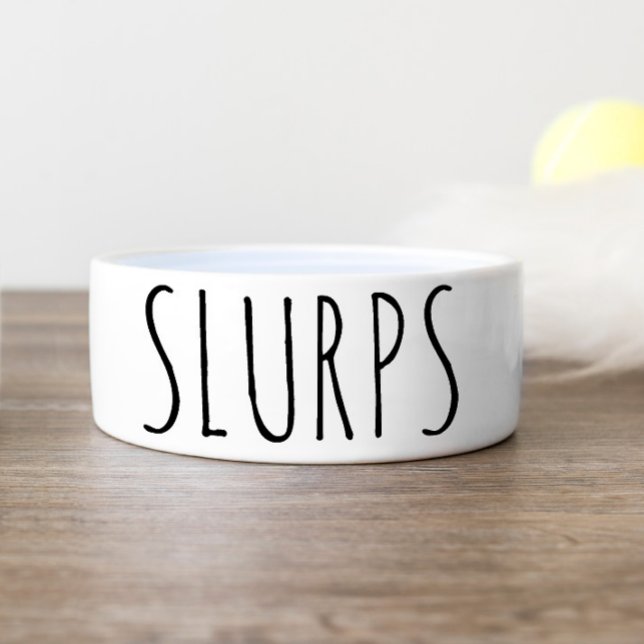 Simple and Funny Slurps Personalized Dog Food Bowl (Creator Uploaded)
