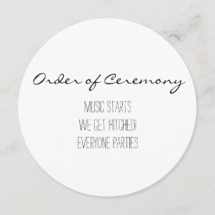 Simple and funny wedding program