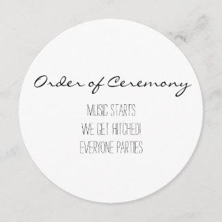Simple and funny wedding program