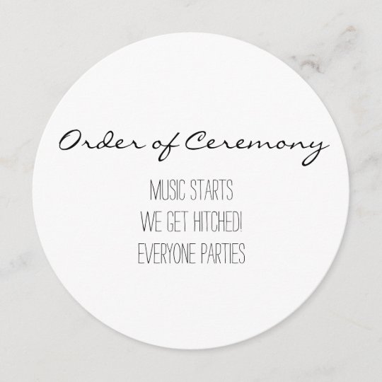 Simple And Funny Wedding Program Zazzle Com