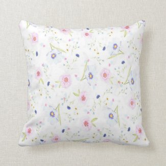 Simple and Lovely Floral Throw Pillow