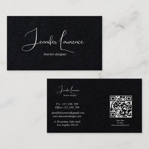 Simple and minimalist black and white business card