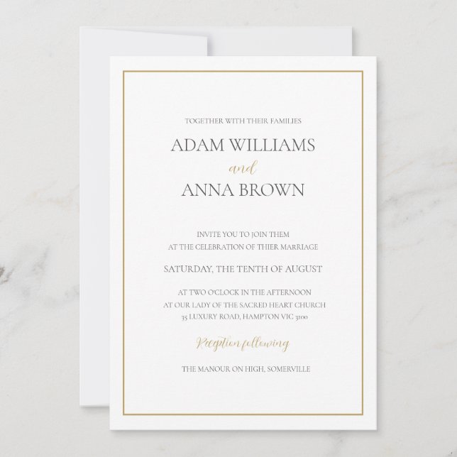 Simple and minimalist wedding invite (Front)