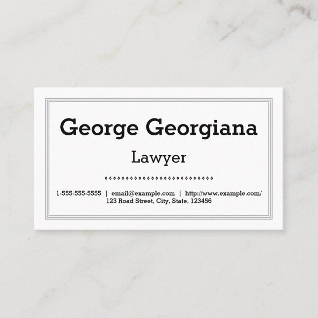Simple and Minimalistic With Triple-Line Border Business Card (Front)