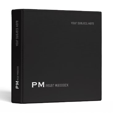 simple and modern black binder with name