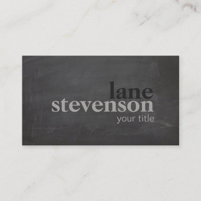 Simple and Modern Bold Typography  Rustic Black Business Card (Front)