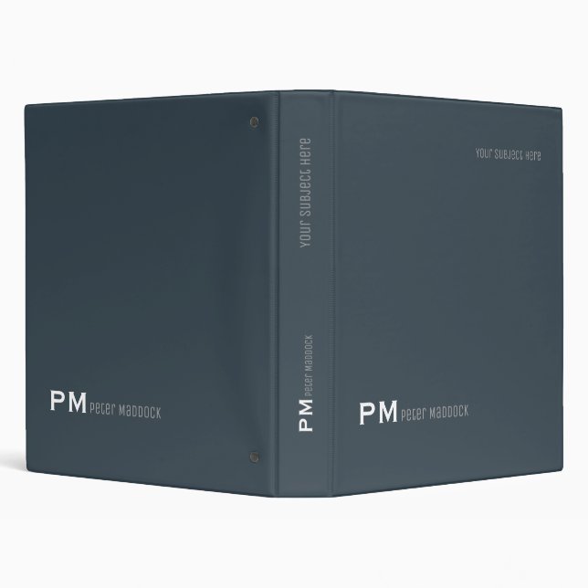 Simple and Modern Charcoal Gray 3 Ring Binder (Background)