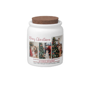  Simple and Modern Christmas Family Photo Collage Candy Jar
